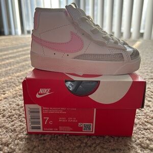 Nike Kids Blazer Mid 77 - White and Pink Accents